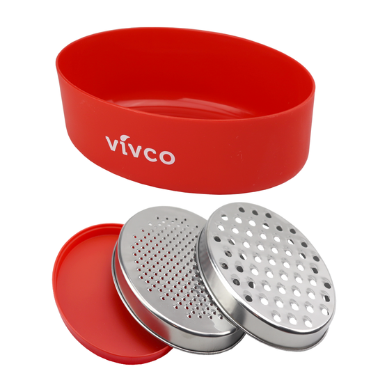 Vivco Cheese Grater 2 Piece Vegetable Storage Container Course & Fine RED
