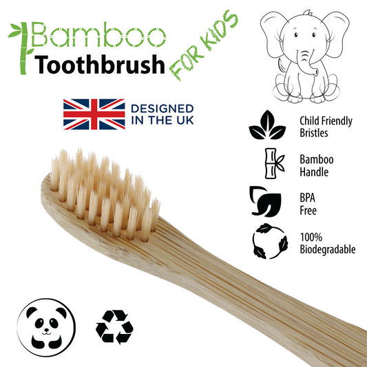 Vivco Bamboo Toothbrush Biodegradable Vegan Organic Kids Childrens Eco ORANGE