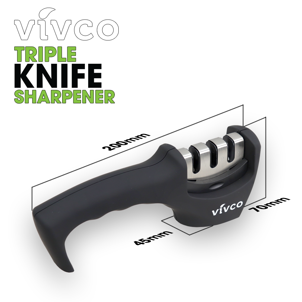 Vivco Knife Sharpener Professional Triple Step Diamond Tungsten & Ceramic Kitchen Utensil